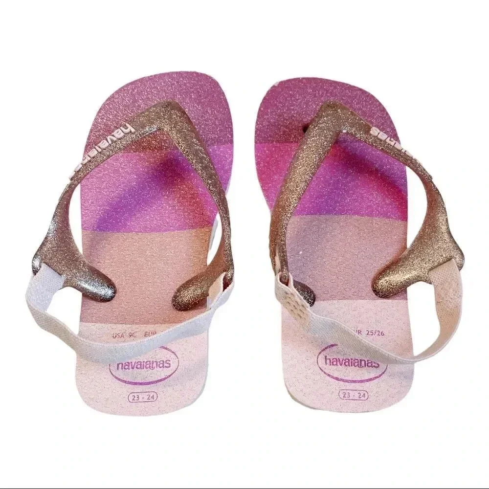 Havaianas | Pink Glitter Toddler Flip-Flops (9T)